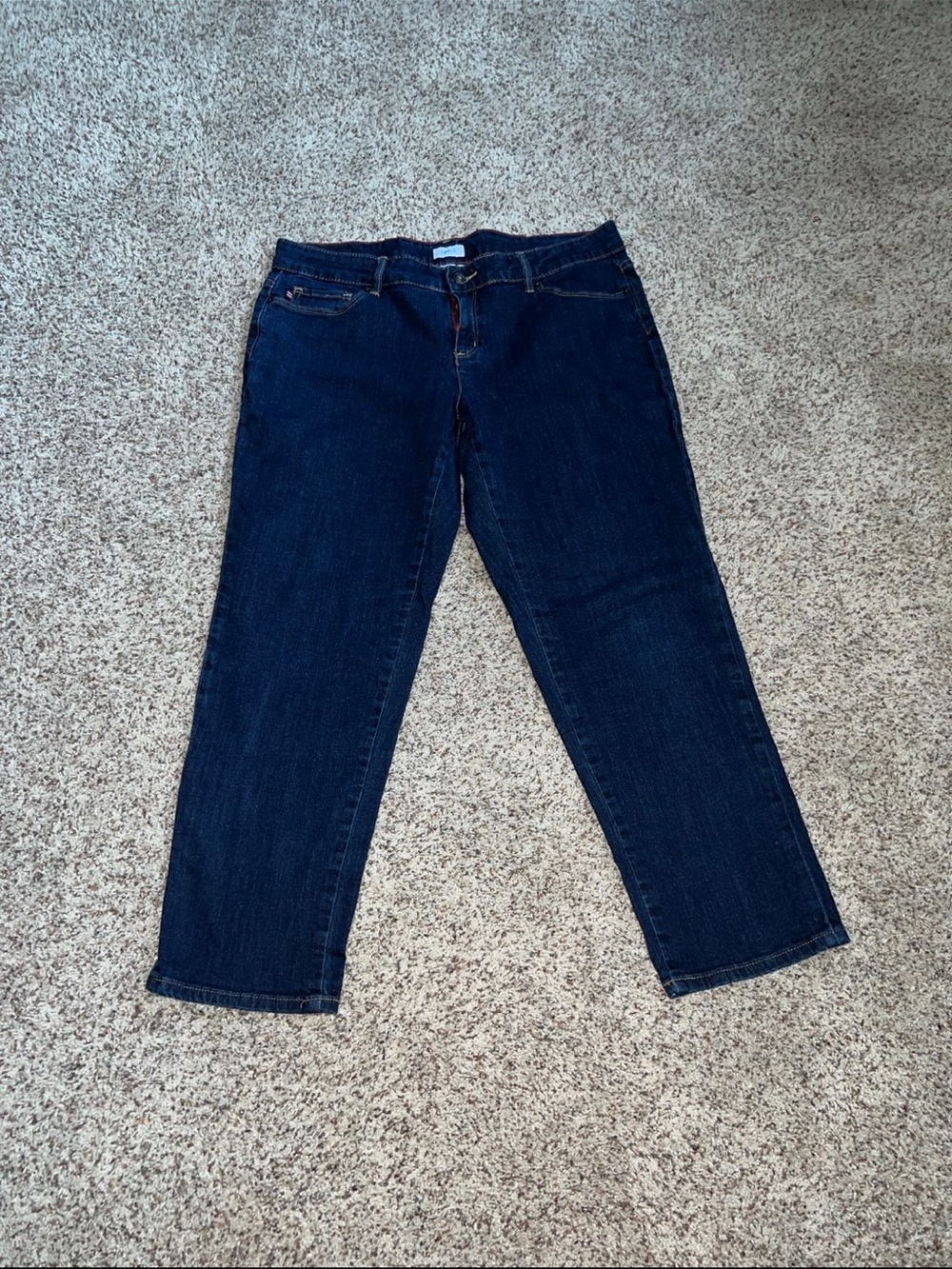 Liz Claiborne City Fit Dark Wash Straight Leg Jeans Size 14